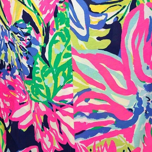 Lilly Pulitzer NWOT Kenzie Dress Resort Navy Travelers Palm Small - Picture 8 of 9